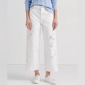Ralph Lauren women’s high- rice wide leg cropped jeans